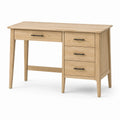 Schreibtisch im Landhausstil mit 4 Schubladen, Natur/Schwarz, 120 × 50 × 78 cm