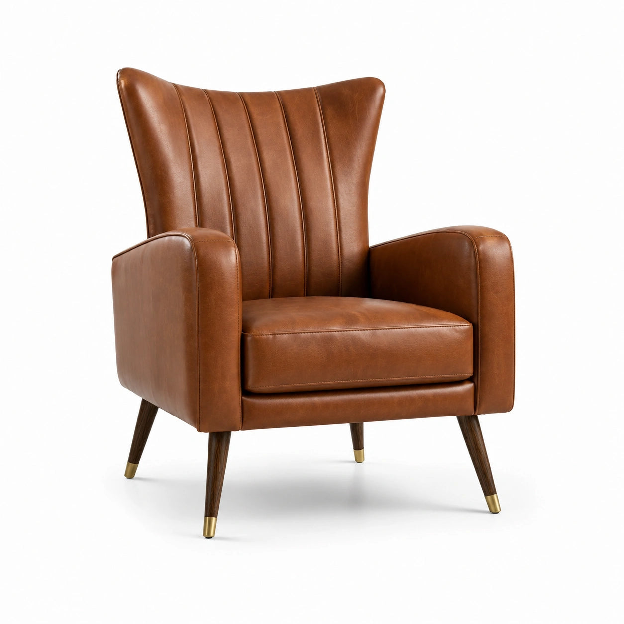 Gepolsterter Retro-Sessel mit Armlehnen, 82 × 85 × 98 cm, Cognacbraun