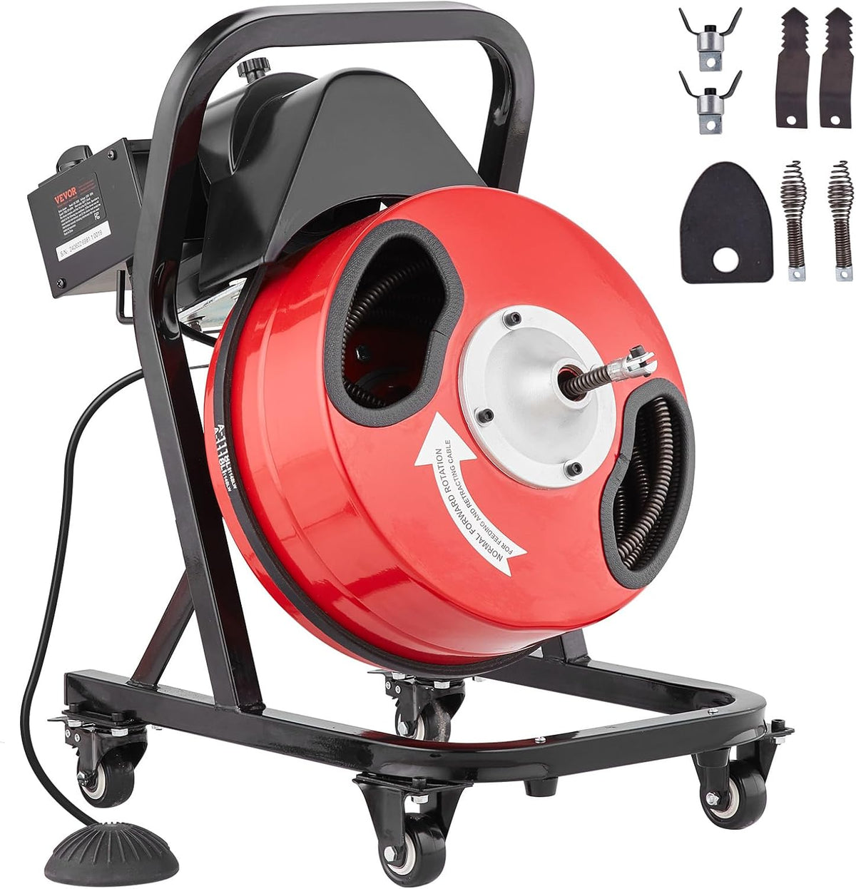 Fretki VEVOR – 15 m, 29.86 kg, Czarny, czyszczarka – 27 cm, 10 cm, do węży 5- 10 cm