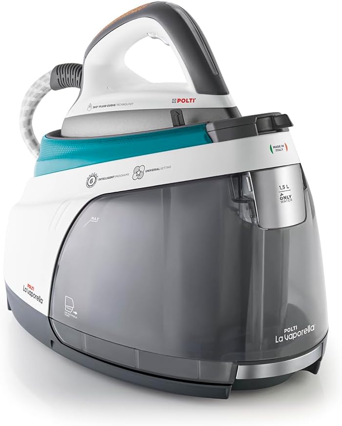 Polti Generator pary, XT100C, 500 g – 1.4 l, 7,5 Bar, Biały, XT100C La Vaporella – Żelazo parowe z kotłem, dla nieograniczonej autonomii, Ciśnienie 7