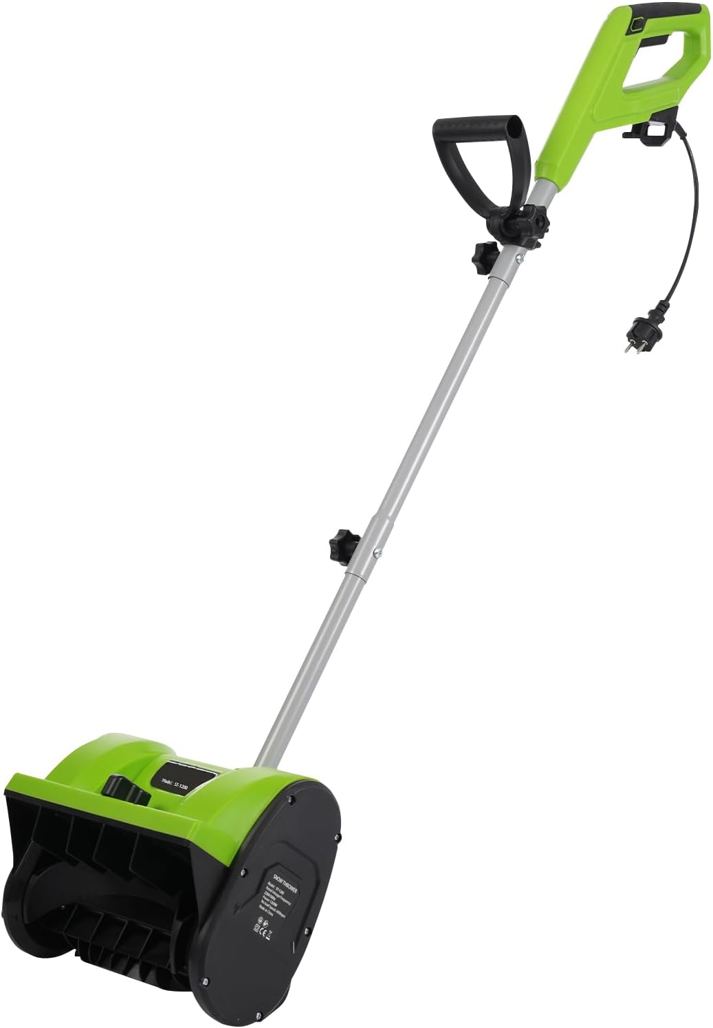 lousriyy Odśnieżarka, maszyna do odśnieżania – 1200 W, 3500 obr./min, 30 cm, Zielony/Czarny – Elektryczna 1200 W, szerokość robocza 30 cm