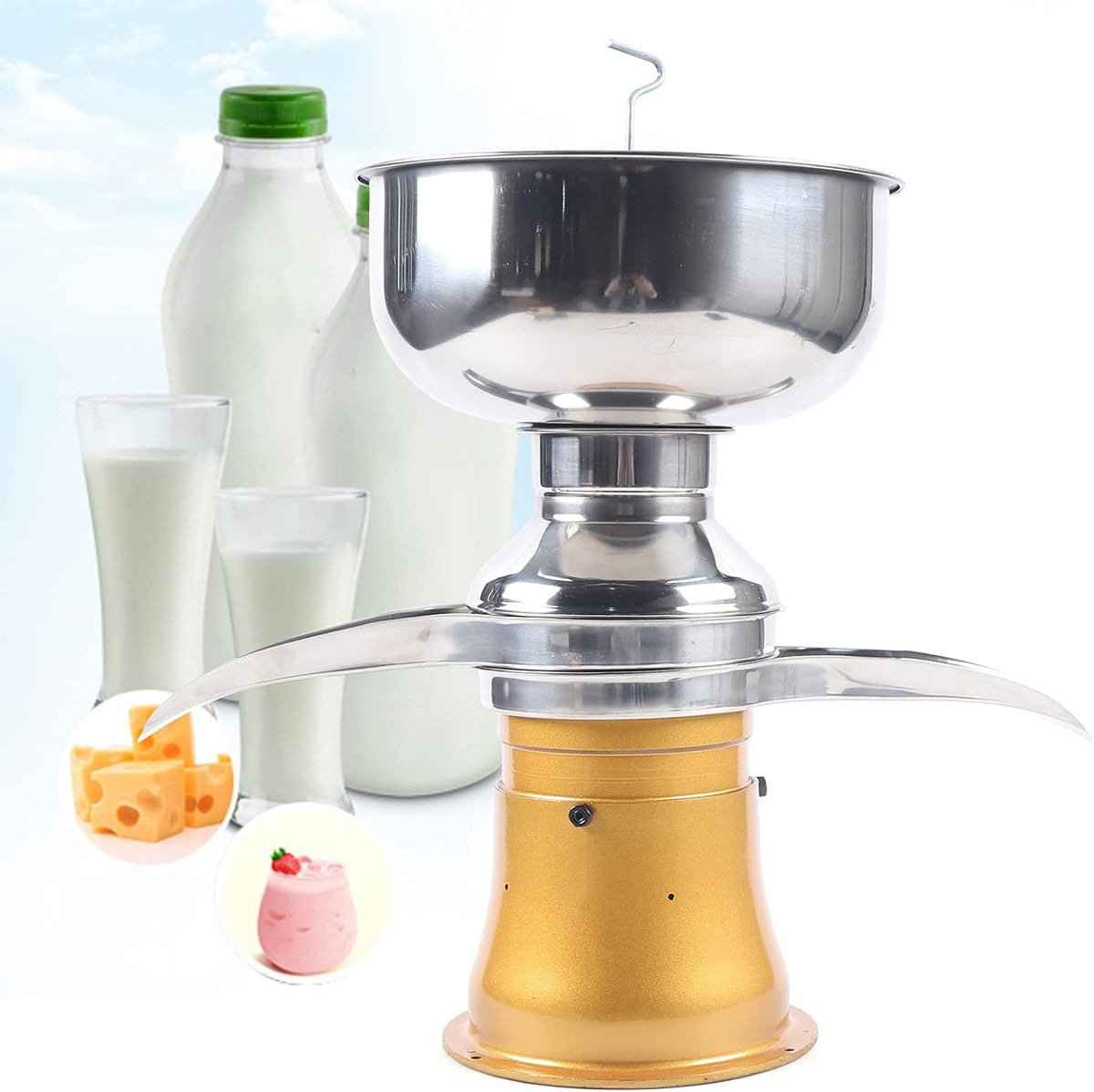 Lightakai Sokowirówka, 50 l – 26 x 18 x 50 cm, 220 V, Czarny, Wirówki elektryczne – mleko kozie, do profesjonalnego separatora mleka do mleka krowiego