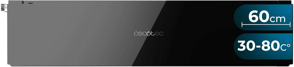 Cecotec Podgrzewacze do potraw, 60 cm, Czarny, Szafka na szkło. Zintegrowany przecinak do ogrzewania – Maksymalna moc