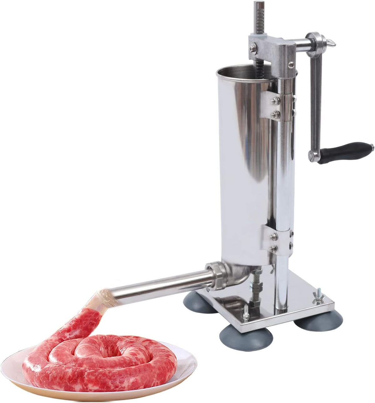 Malkoaswe Maszynka do mielenia mięsa, 2.7 kg, 16 mm – 3 l, Srebrny, stal nierdzewna, maszynka do mięsa – Maszyna do napełniania, Prasa, profesjonalny