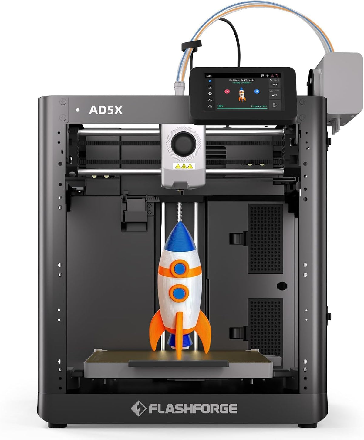 Drukarki 3D FLASHFORGE – AD5X, 220 x 220 x 220 mm, 2.4 G, 200 W – Czarny/Szary, modułowa konstrukcja, Wi-Fi, AD5X 4-kolorowa drukarka 3D – 600 mm/s