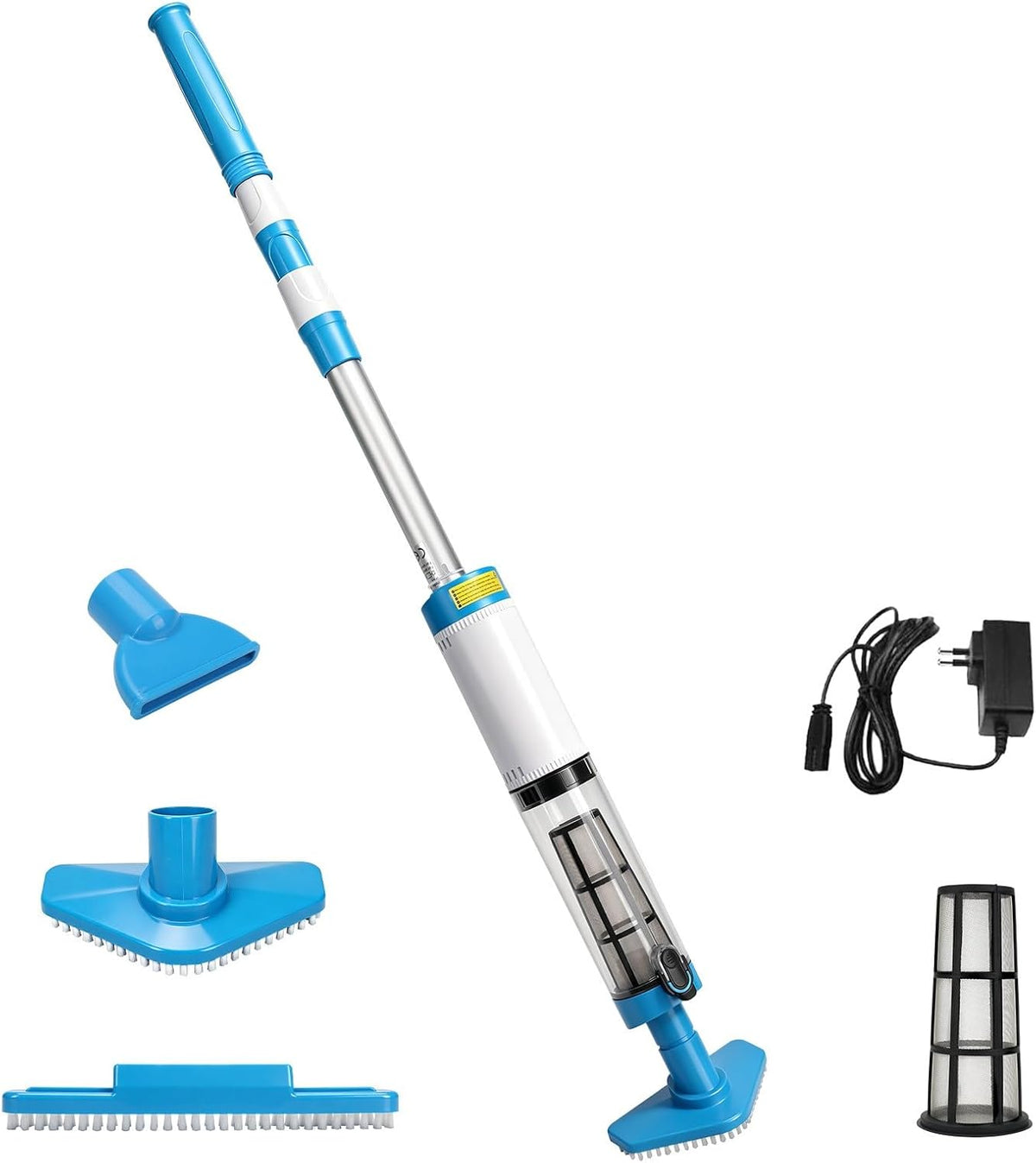 Odkurzacz Roadtime, 165 cm, 8 W, 25 l – Czarny, praca bezprzewodowa, Przenośny do basenu, 3 głowice