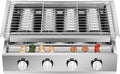 Grill Garbenat, 56 x 23 cm, Srebrny – 4 barbecue gazowy ze stali nierdzewnej, Mały przenośny z 4 płytami stalowymi, Do kempingu
