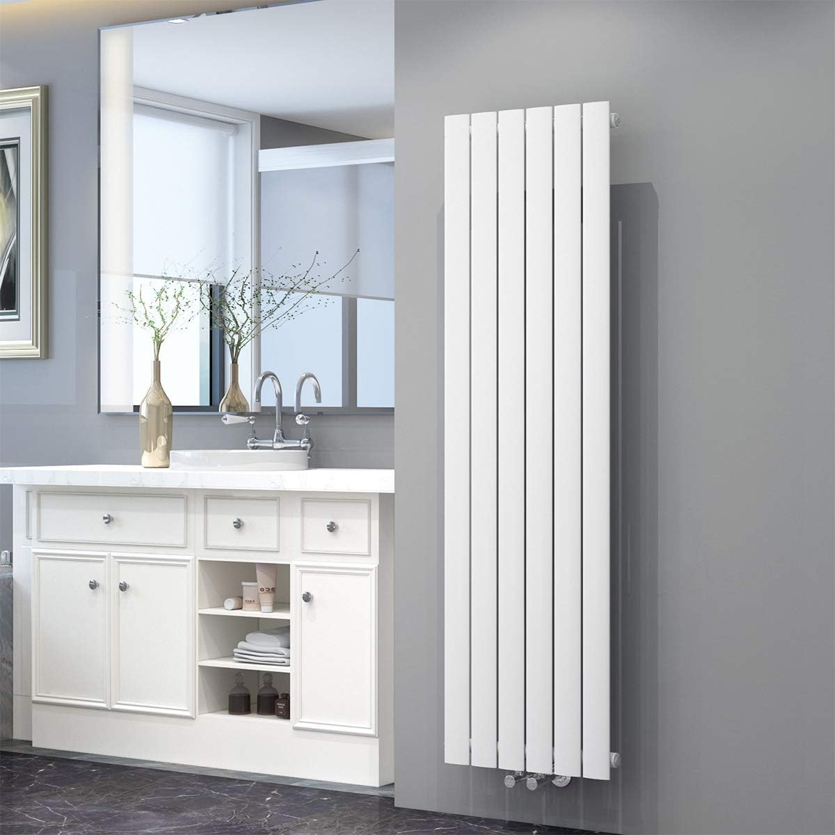 Grzejniki ELEGANT, 1600 x 462 mm, Biały, stal nierdzewna
