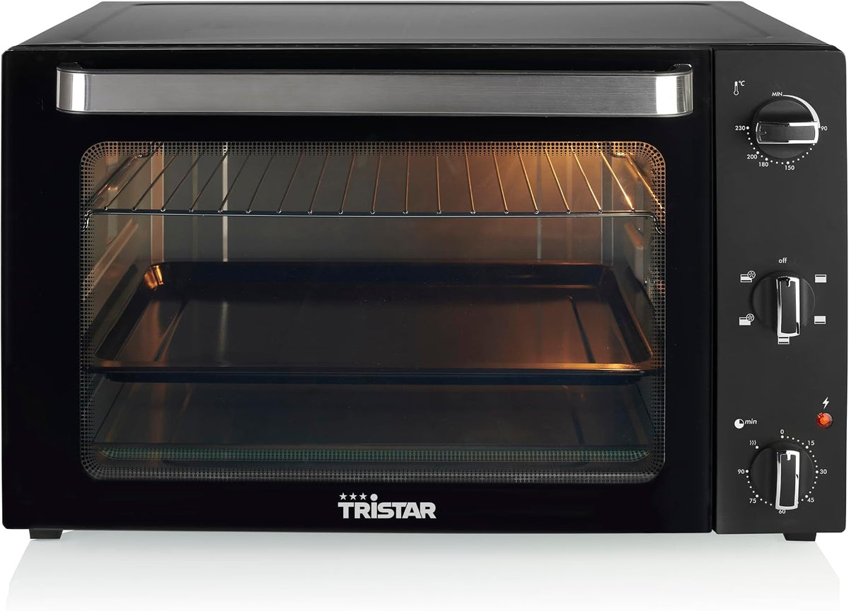 Tristar Mini piekarnik – OV-3640, 60 l, Czarny / Srebrny, funkcja grilla – licznik, termostat, licznik 90 min, 2000 Watt – piec konwekcyjny