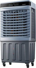 Klimatyzator przenośny, klimatyzator mobilny – 60 l, 490 x 340 x 1000 mm, Biały, Wentylator – przemysłowy, duży zbiornik, tłumik