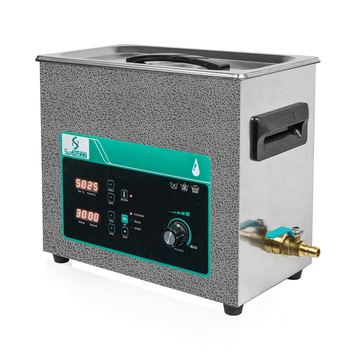 Czyszczenie i konserwacja SupRUCCI, 6 l, 180 W, Czarny – Ultradźwiękowy zbiornik do czyszczenia, czyszczący, silnik, filtr – do czyszczenia gaźnika