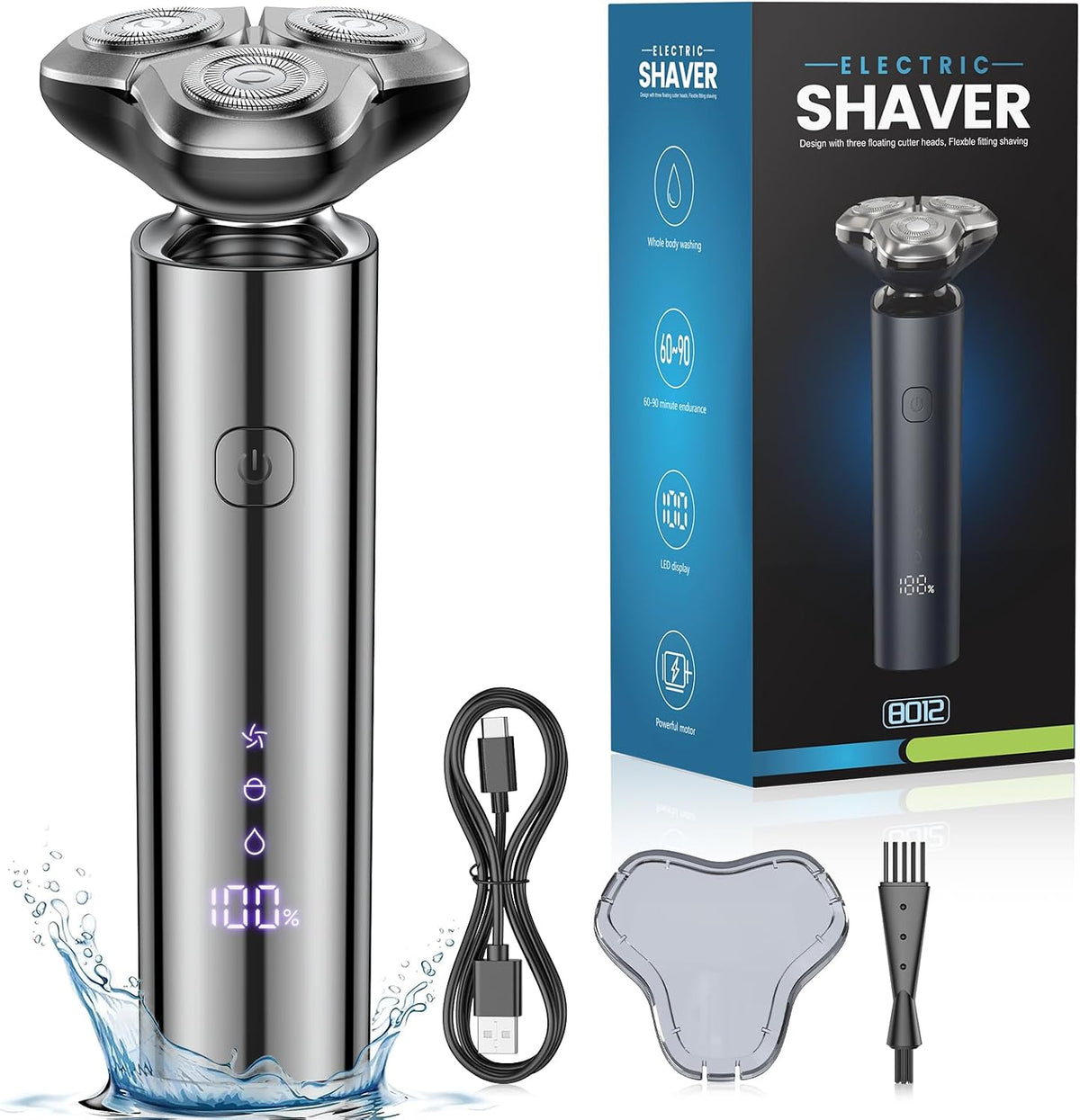 Fleaks Funly Ostrokrzew paragwajski, IP65 – Czarny, praca bezprzewodowa, Switch, Shaver – dotykowy, wireless