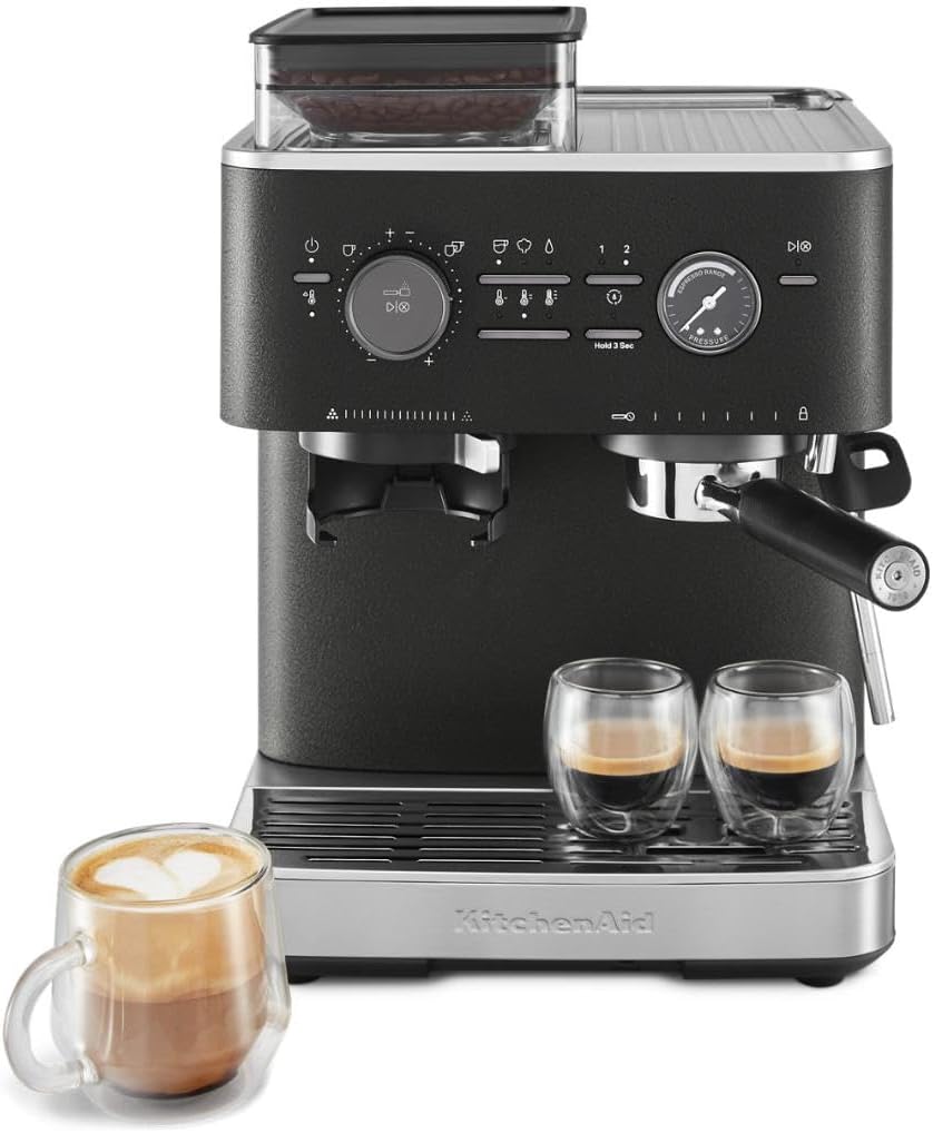 Ekspres do kawy KitchenAid, KES6551, 225 g – 2,5 l, 15 bar, Czarny/Srebrny, KES6551 półautomatyczny z młynem do kawy
