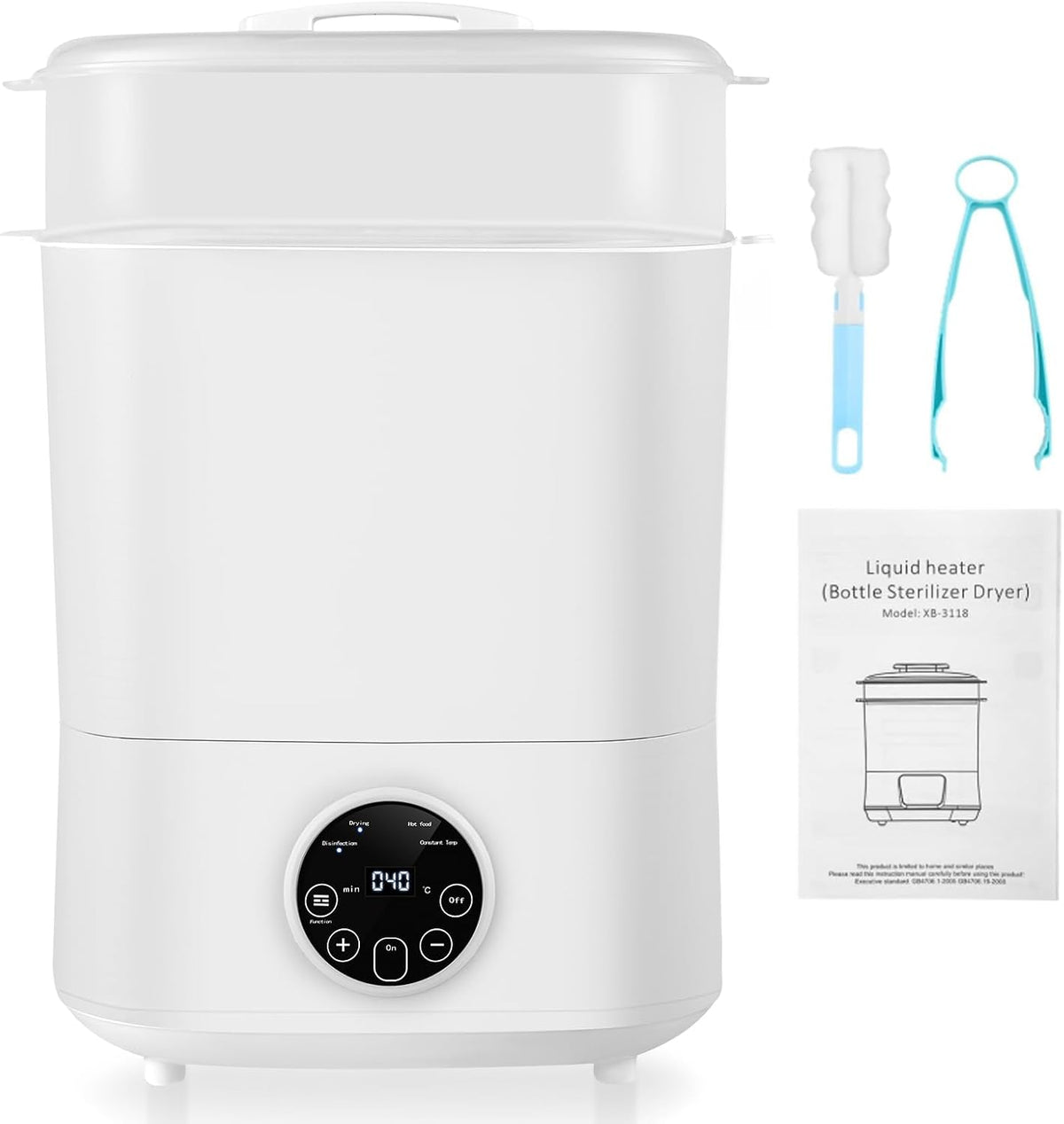 Sterylizatory LIFEJXWEN, 270 mm, 350 W – 220 V, Czarny, Sterylizator, elektryczne urządzenia do sterylizacji – funkcja grzewcza, do butelek