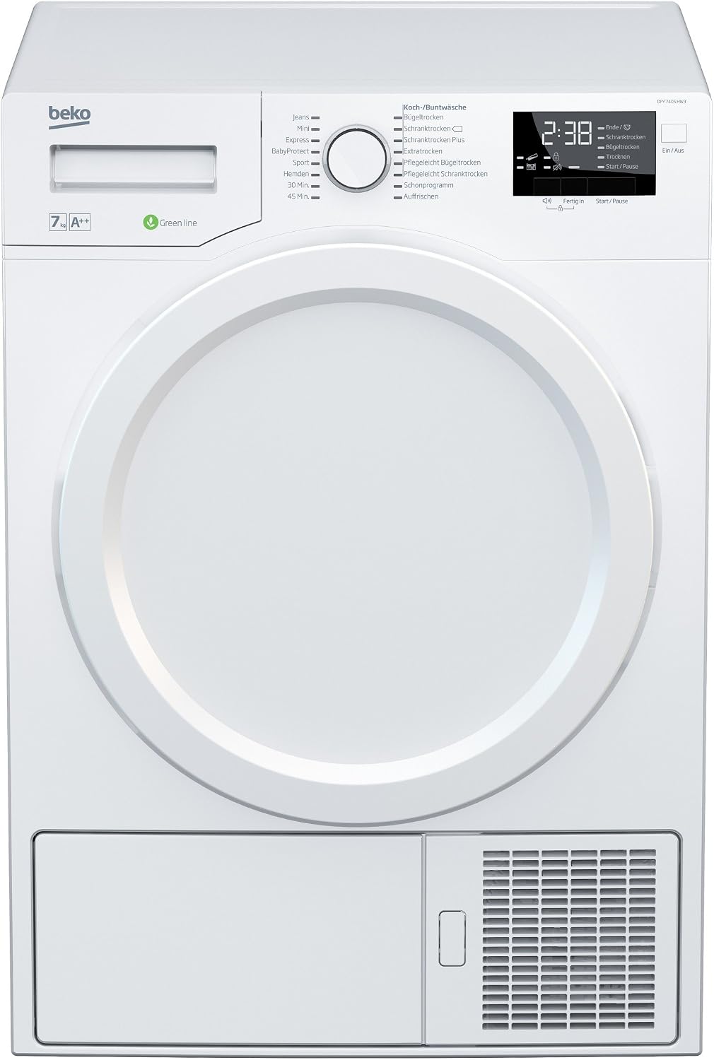 Beko Suszarki z pompą ciepła, HW3, 7 kg – 65 dB, Biały, suszarka z pompą ciepła, HW3 suszarka – DPY 7405 HW3 suszarka