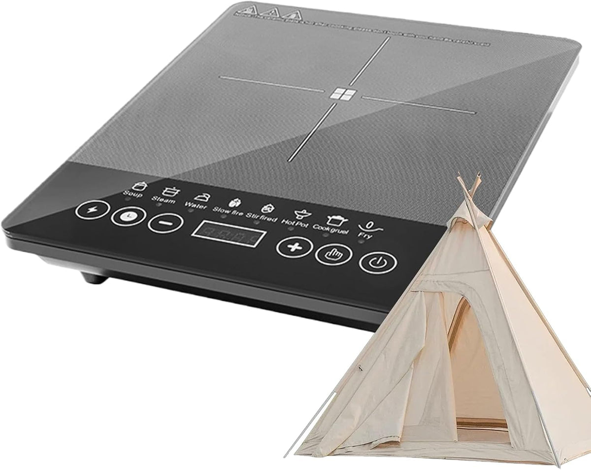 Płyta indukcyjna Ruwshuuk, kuchenka indukcyjna, V-220 – 110 V, 7 x 28.2 x 35,3 cm, Czarny, płyta grzewcza – stół indukcyjny do gotowania, przenośny