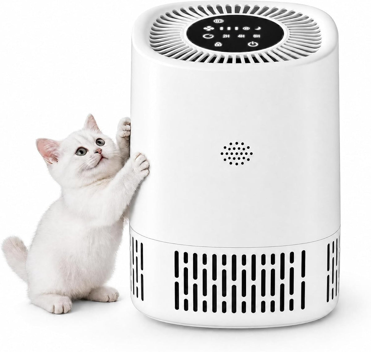 Oczyszczacz powietrza GarveeHome, 24 dB, 15 m, 3 W – Biały, USB, 3 w 1, HEPA 3 – 100 m3 / h, zegar, zamek, tłumik