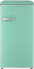 EVVO Minilodówka, mała lodówka, F26, 84 l – 90 x 48,7 x 59,2 cm, 40 dB, Miętowy, oświetlenie LED – energooszczędna, cicha regulacja temperatury