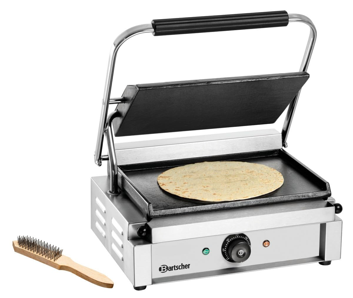 Bartscher Grill, A150679, 335 mm – Czarny, elektryczny, A150679 Kontakty Gril z gładką panini, panini i croque- monsieur