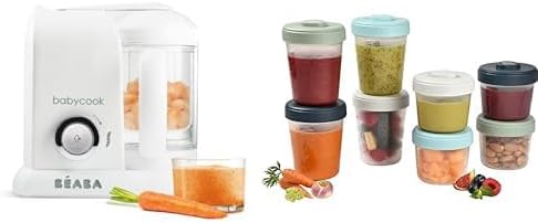 Mikser Béaba, 4 W, 1100 ml – Biały / Srebrny, automatyczne wyłączanie, para wodna, biały – para do gotowania, BEABA