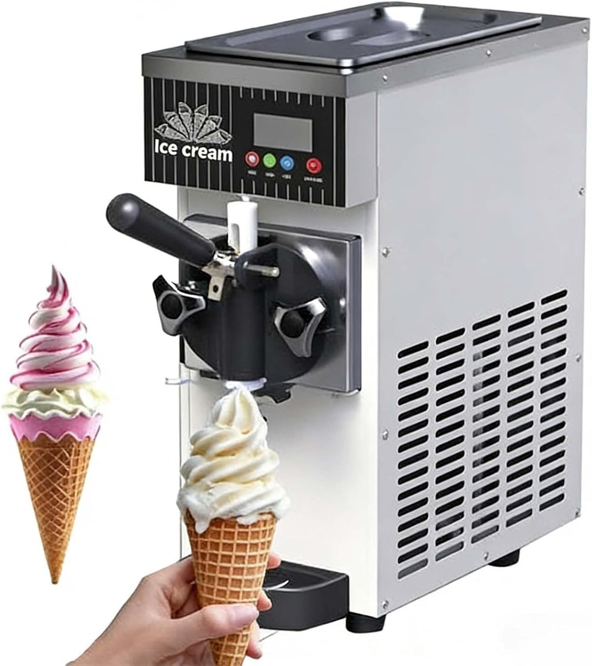 Kostkarka do lodu QITUJOUR, maszyna do lodu, 450 W, 5 kg – 2,5 l, Czarny, lodu i sorbetu, profesjonalny