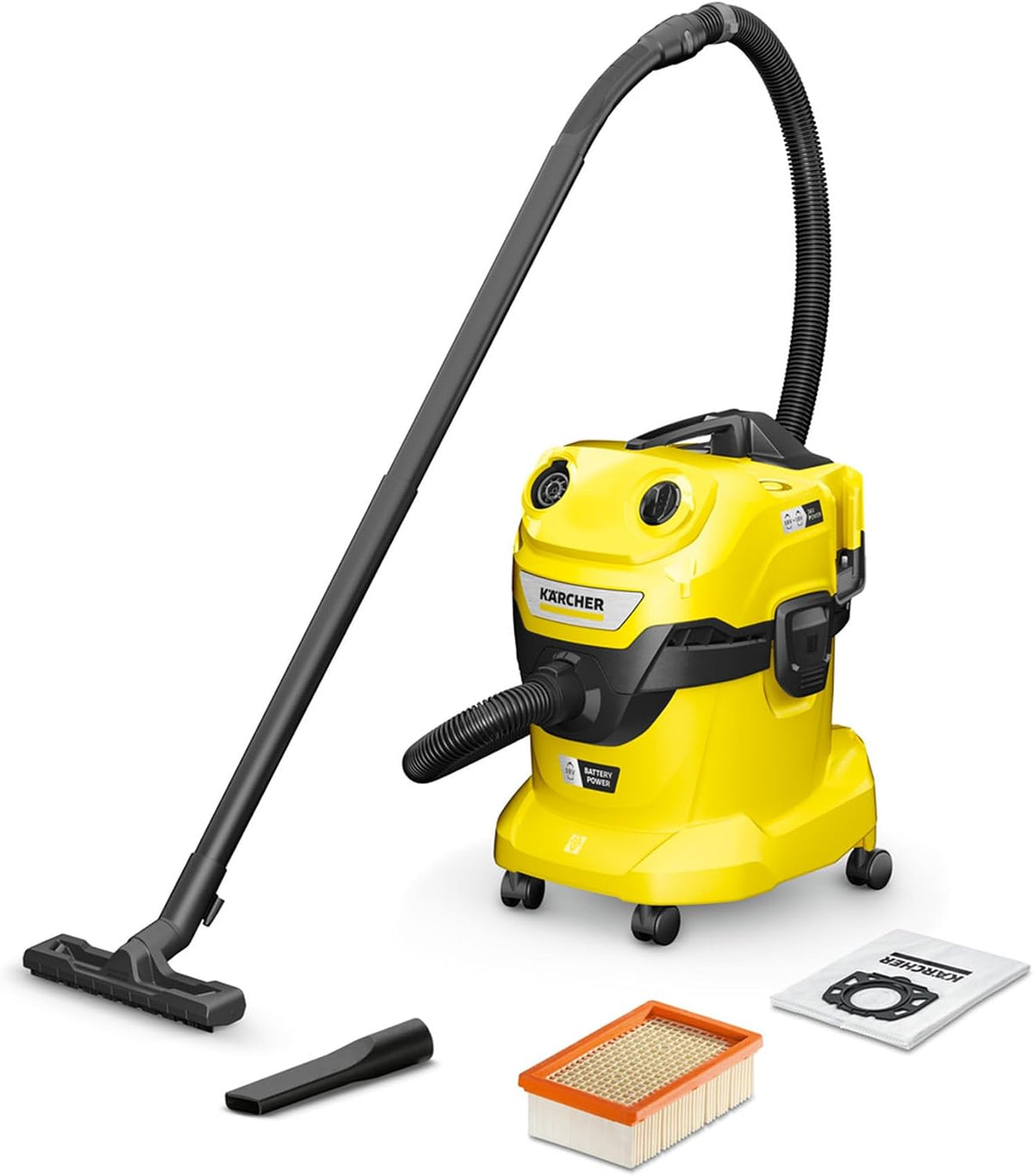 KÄRCHER Odkurzacz, 20 l, 36 V, 2 m – Czarny, praca bezprzewodowa, 2 akumulatory nieIncluse 18 V, Rurka próżniowa 2