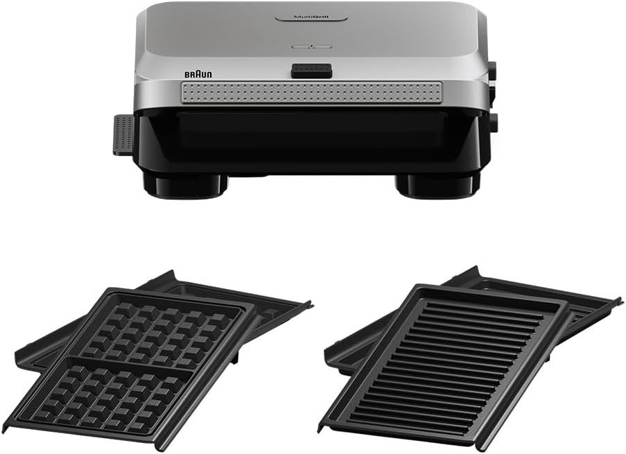Grill Braun – SM5006, 800 W, Brązowy / Srebrny, SM5006 Zmywarka – żeliwo, wyjmowany, SnackMaker 5 Toster z i płyty gofrownicze