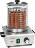 Aparatura do hot dogów KLARSTEIN – 20 cm, 5 l, 450 W, Srebrny – stal nierdzewna, Hot Dog Maker, 30 do 100°C, 17 cm – duży zbiornik
