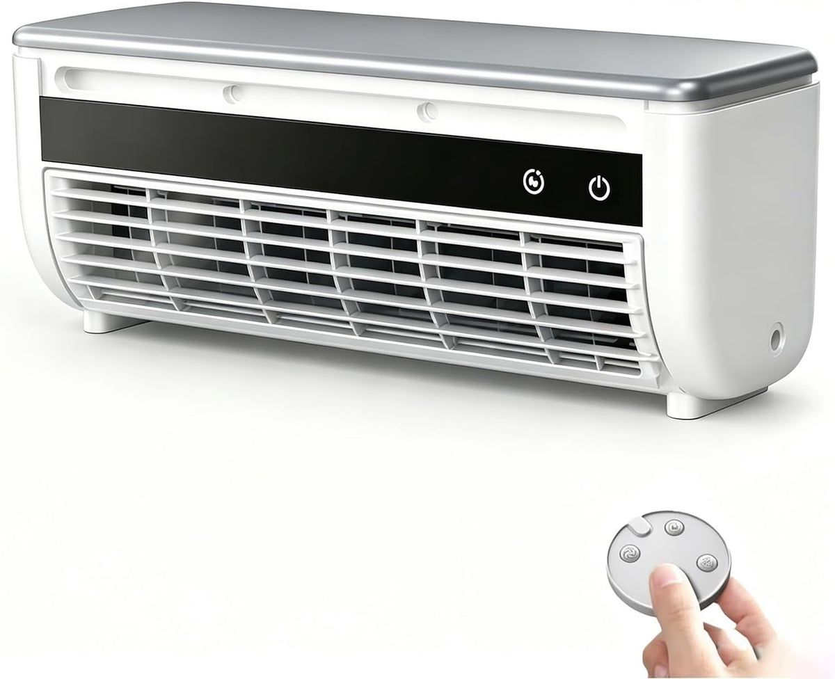 HPMCVE Wentylator stołowy, 332 x 102 x 107 mm – 15 W, 0.85 kg, Biały, pilot zdalnego sterowania – praca bezprzewodowa, klimatyzator przenośny