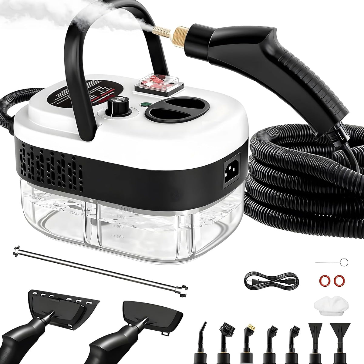 KOLERFLO Pralki parowe i polerki podłogowe, 2 l, 2500 W – 3,5 bar, Czarny, Wysokie ciśnienie, duży zbiornik