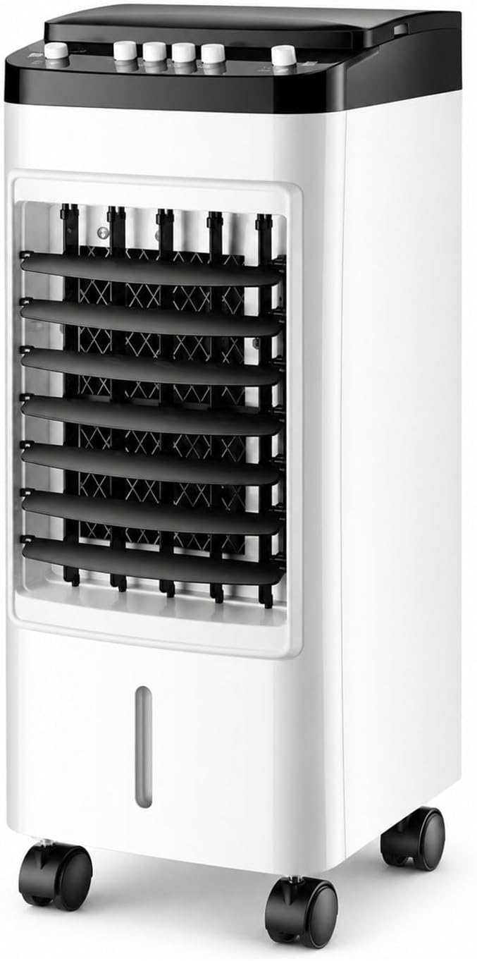 Cxlly Klimatyzator przenośny, klimatyzator mobilny, 3 W, 45 dB – 4 l, Biały, 3 w 1, Odświeżacz powietrza – 3 prędkości, oscylacja, dekoracji salonu