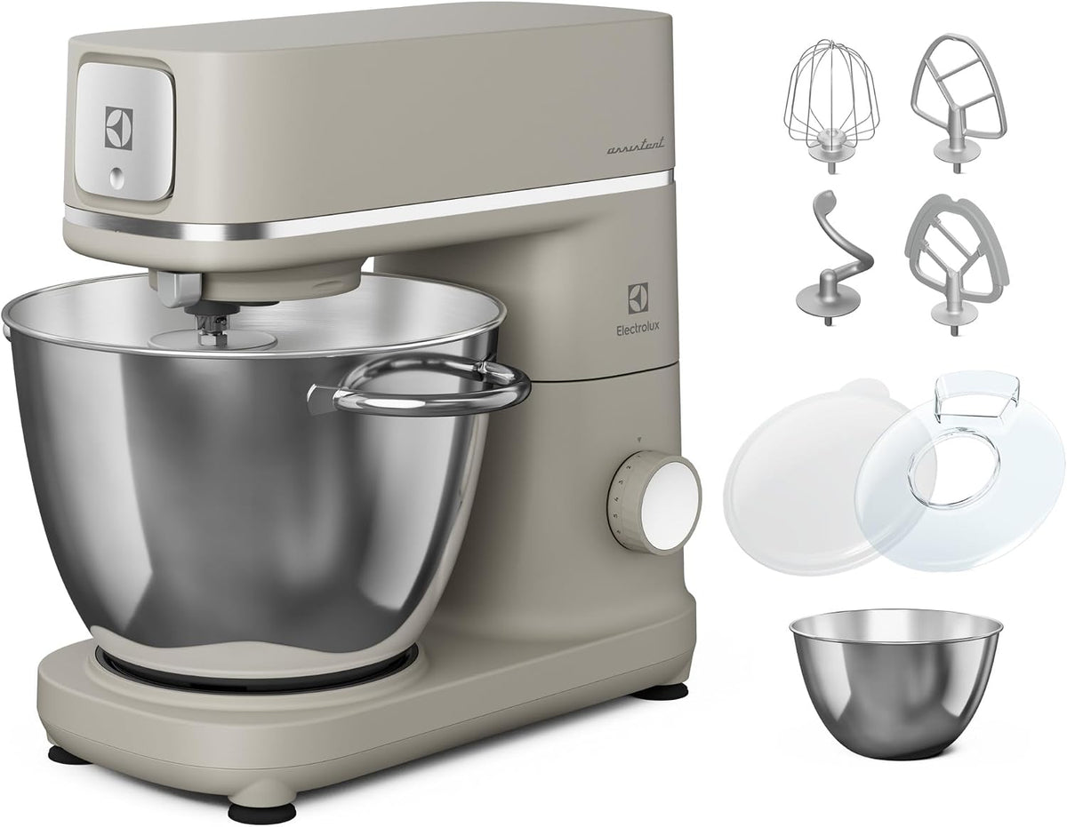 Electrolux Robot kuchenny, E6KM1-4PPT – 4 L, 50 W, Platynowy Perła, oświetlenie LED – Assistent 700 E6KM1-4PPT, Dwie duże misy o pojemności 6 i 4 L