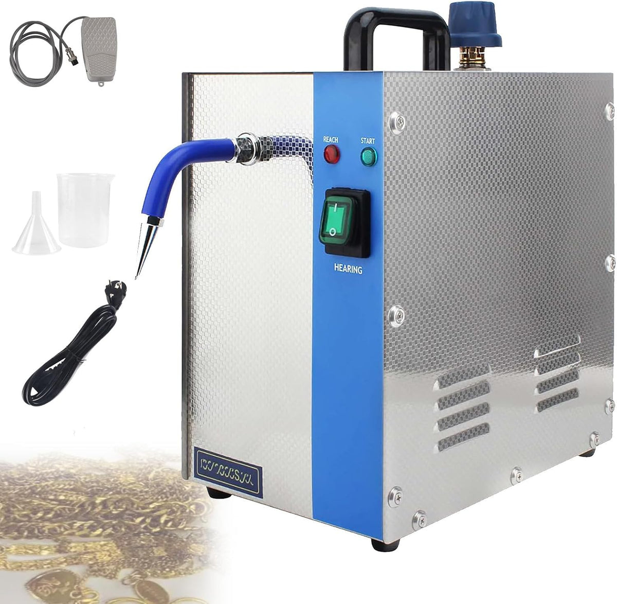 Pvxa Myjka parowa, 2 l – 4 kg, 110 V, Srebrny, stal nierdzewna – Czyściciel, profesjonalny, dla Kamieni Pre- Cieers