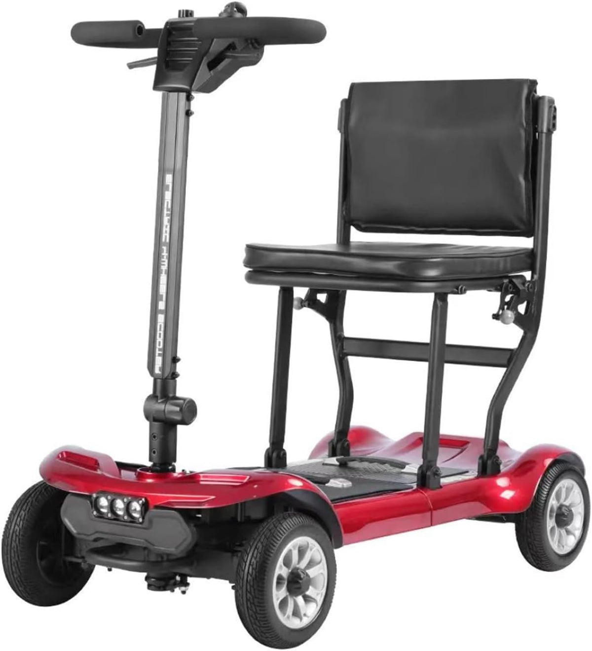 Skutery dla niepełnosprawnych zhyunvd – 970 x 530 x 950 mm, 100 kg, 25,2 V, Czerwony/Czarny – aluminium, składana konstrukcja, Skuter lekki, składany