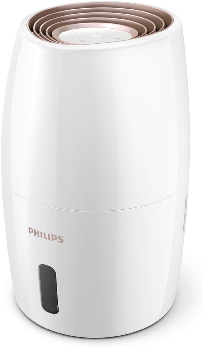PHILIPS Nawilżacze jednopokojowe, HU2716, 200 ml, 32 m – Biały, 200 ml / h HU2716 / 10 Humanidyfikator, 3 prędkości, duży zbiornik – płyta IPS