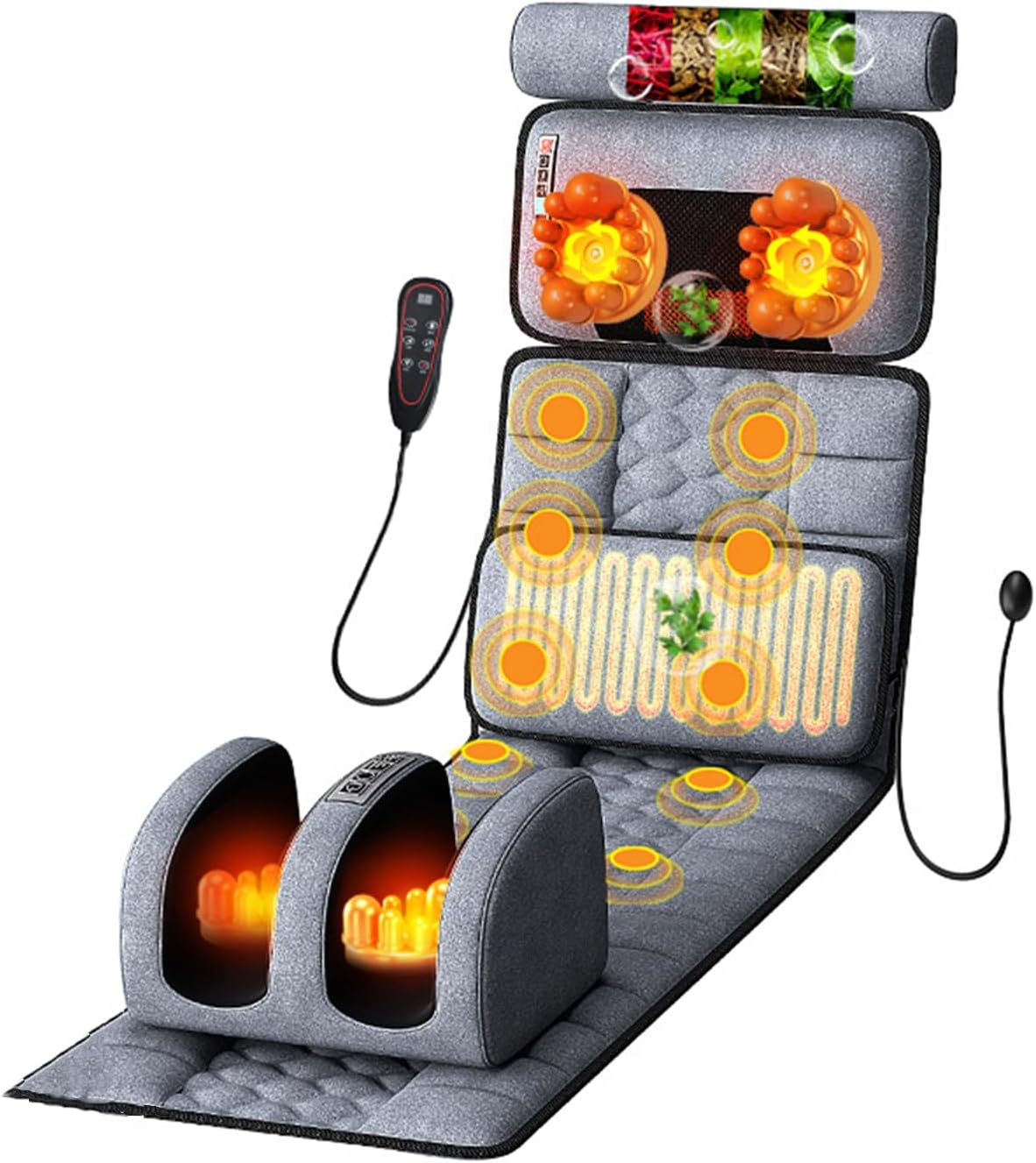 Poduszki do masażu elektryczne DZTBX, 2 V, 25 W – 50 cm, Czarny, Wykładzina podłogowa, wymienne – funkcja ogrzewania, do La Relaxation du Dos