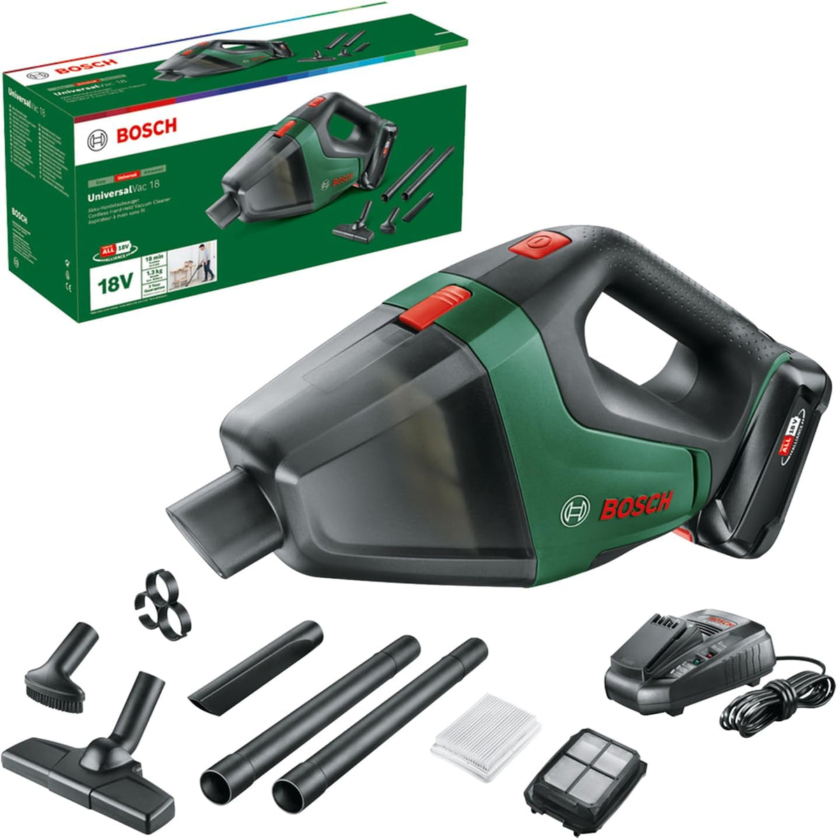 Odkurzacze ręczne Bosch – 06033B9103, 18 V, Zielony/Czarny