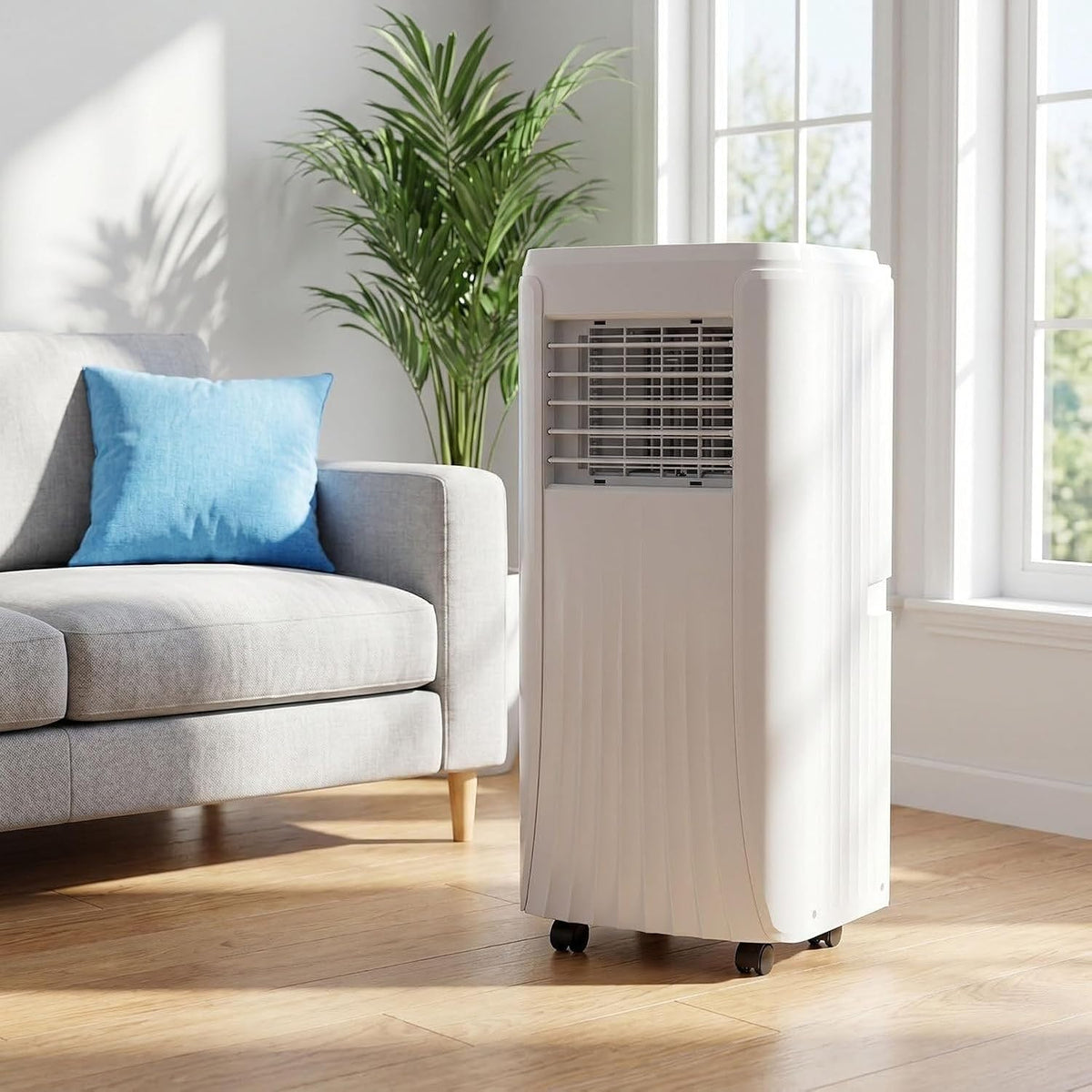 Klimatyzator przenośny HUANQIN – klimatyzator mobilny, 10000 BTU, Biały, Klimatyzator – Przenośne, osuszacz powietrza i Wentylator