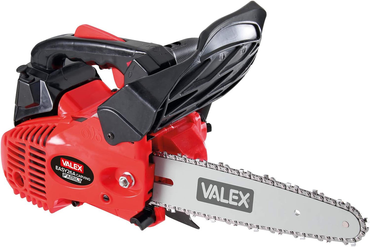 Valex Piły łańcuchowe – 25,4 cm, 0,9 kW, Czerwony/Czarny, Piła łańcuchowa Easy 26 A Carving katalizowana – czerwona