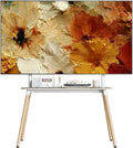 Stojaki podłogowe ECOTINY, 400 x 600 mm, 50 kg – Biały, Szafka TV, 86 cali, przenośny – do 50 kg