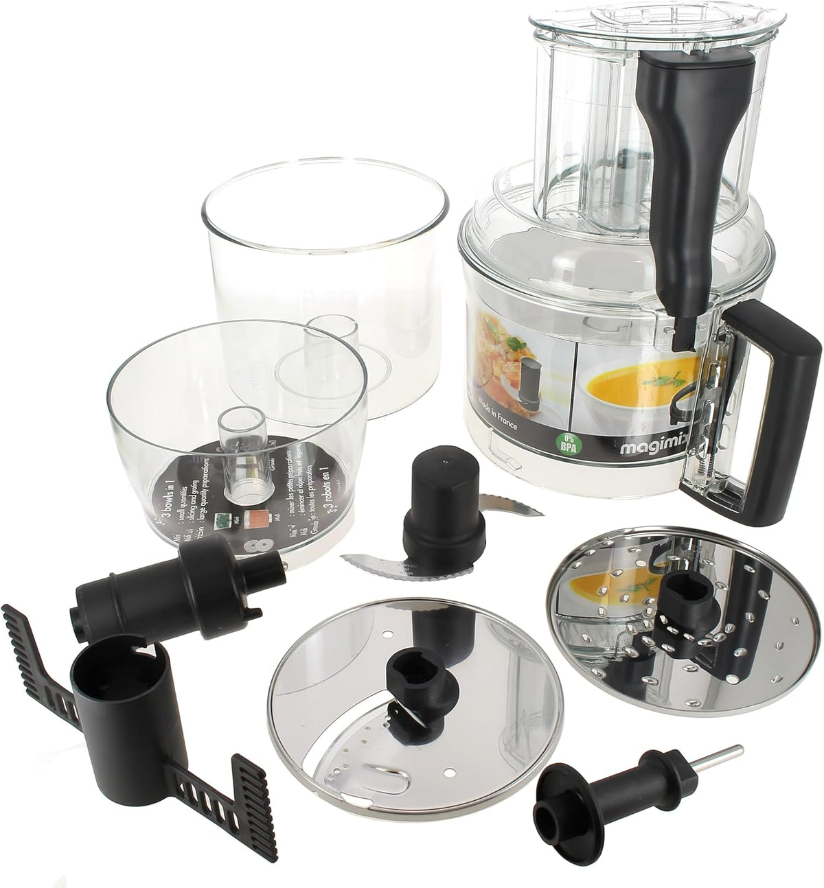 Magimix Robot kuchenny, 4100 g – Czarny/Przezroczysty, Kompletny zestaw miski do mieszania 4000/4100/4200-17672 17672