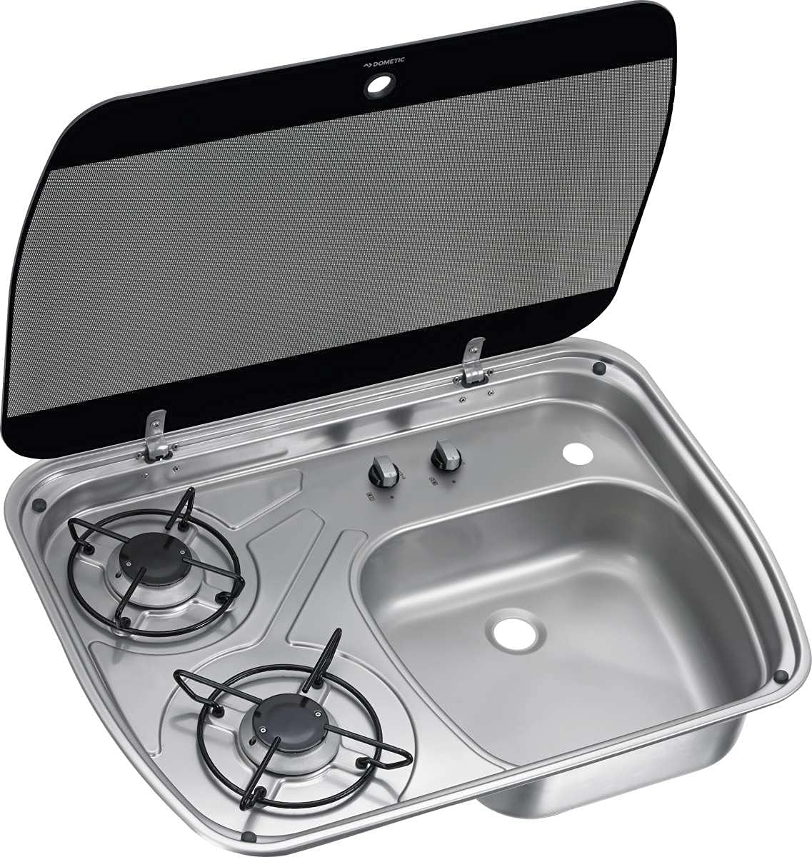 Dometic Płyta grzewcza, 600 x 445 mm, Przezroczysty – i zlewozmywaku Zestaw 2 talerzy do gotowania i zlewozmywaku
