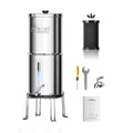 Filtr do wody Purewell, system filtracji wody, 3.8 l – 18 x 18 x 28 cm, Szary, Wsparcie, Filtr – Przenośny, kemping