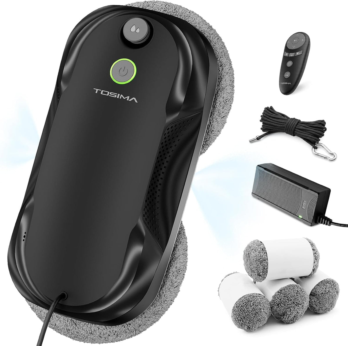 Robot sprzątający Tosima, odkurzacz automatyczny, Czarny, Odkurzacz do robota – Czystsze, czarne, W5 robot do mycia okien 6400Pa