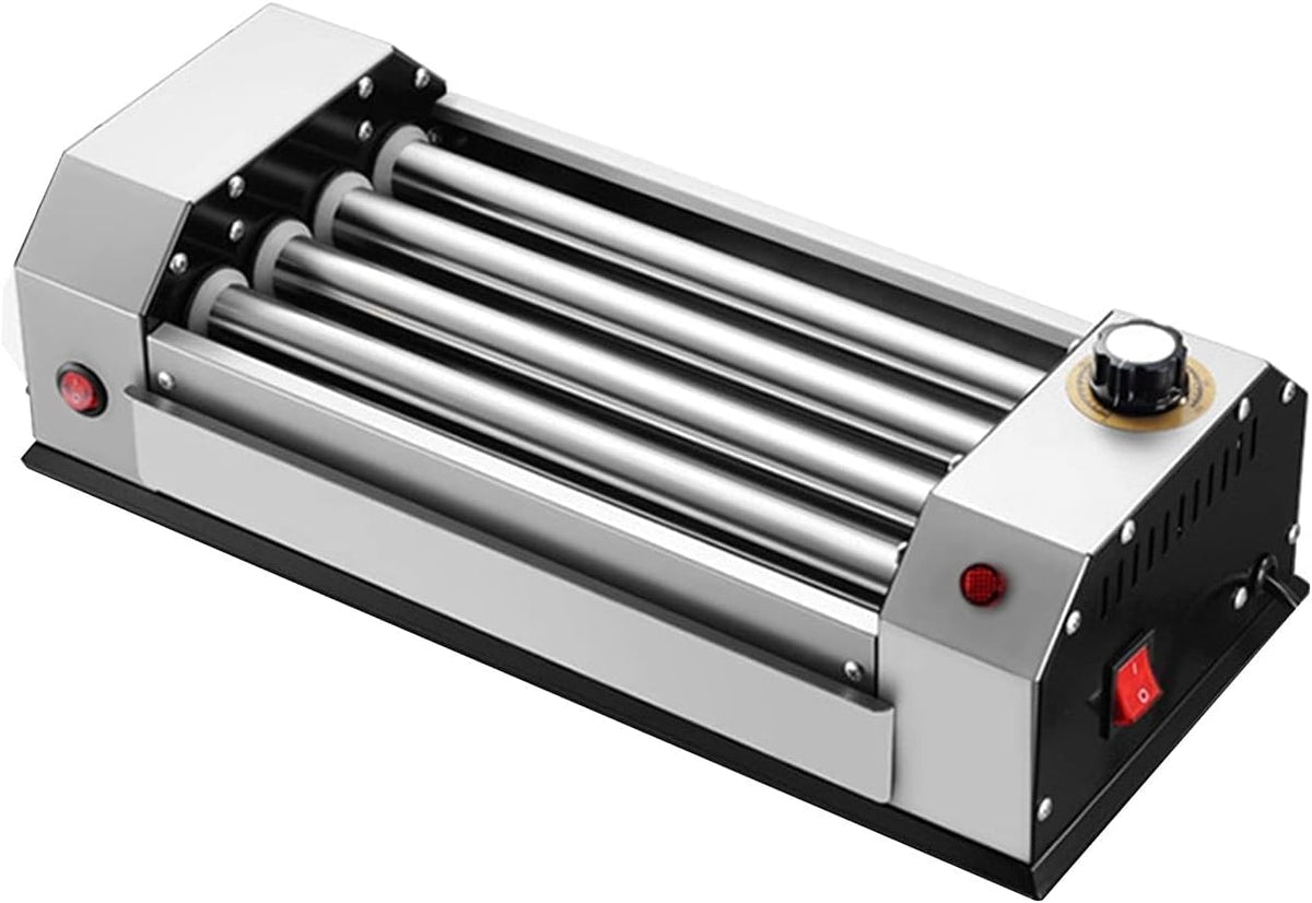 Grill, 600 W, 6 mm, Srebrny – stal nierdzewna, Maszyna do rolowania, funkcja ogrzewania, dla hot-doga 600 W