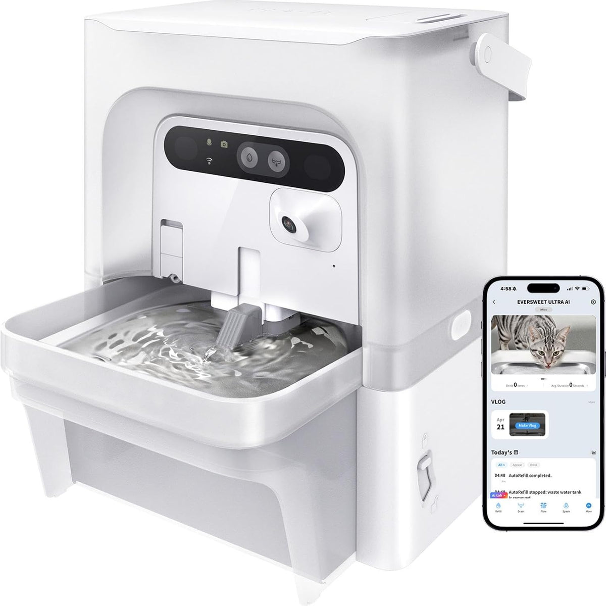 PETKIT Fontanny, 5 l, Czarny – Wi-Fi, Kamera 5GHz, filtr, Wireless – EVESWEET