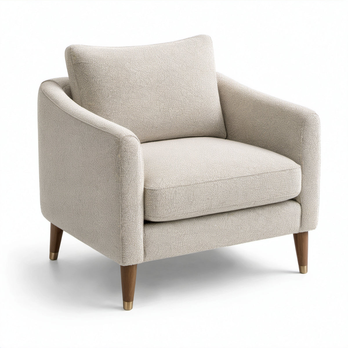 Moderner Polstersessel in Bouclé-Optik, Creme, 90 × 88 × 86 cm