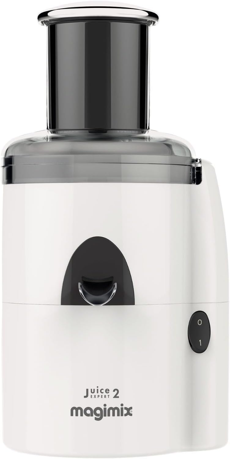 Wyciskarka wolnoobrotowa Magimix – 2 W, 183 mm, Biały, 2 w 1 – Wyciąg z soku, bezołowiowy, prasy cytrusowe i ekstraktor, ekstraktor z soku 2 w 1