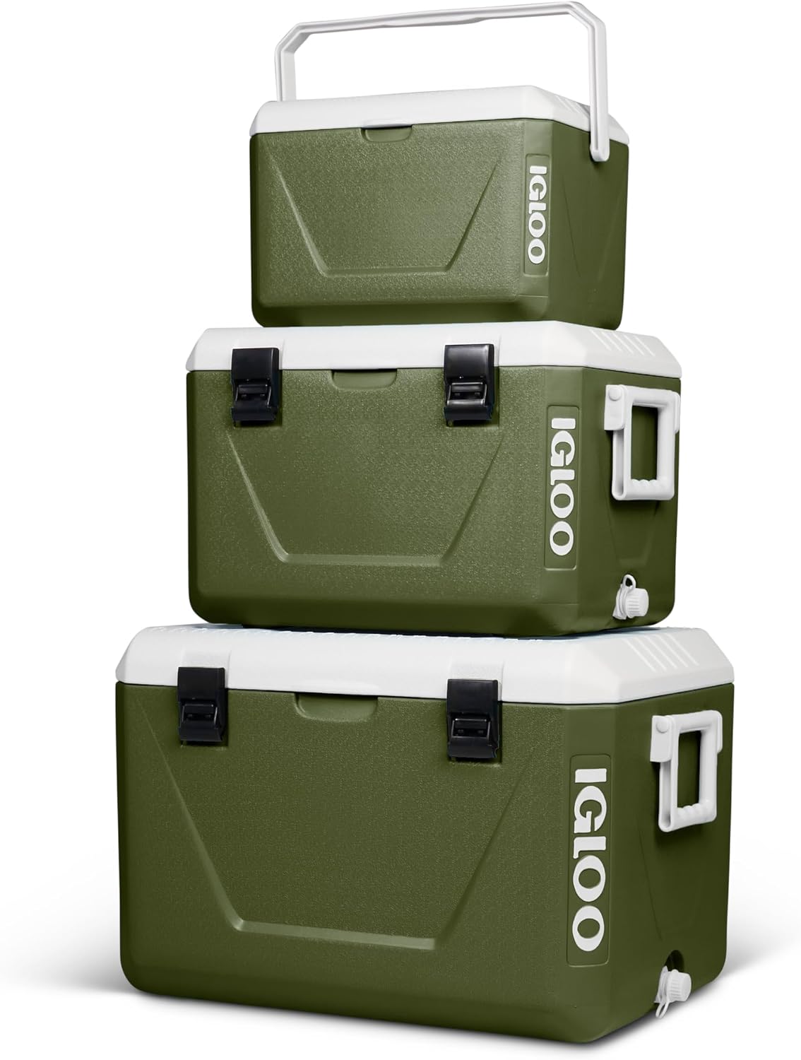 Lodówka Igloo – 55 l, Zielony, Stackable Passive Icemakers Set 55 l + 27 l + 11 l, Plaża – Pic- Nique & do użytku na zewnątrz