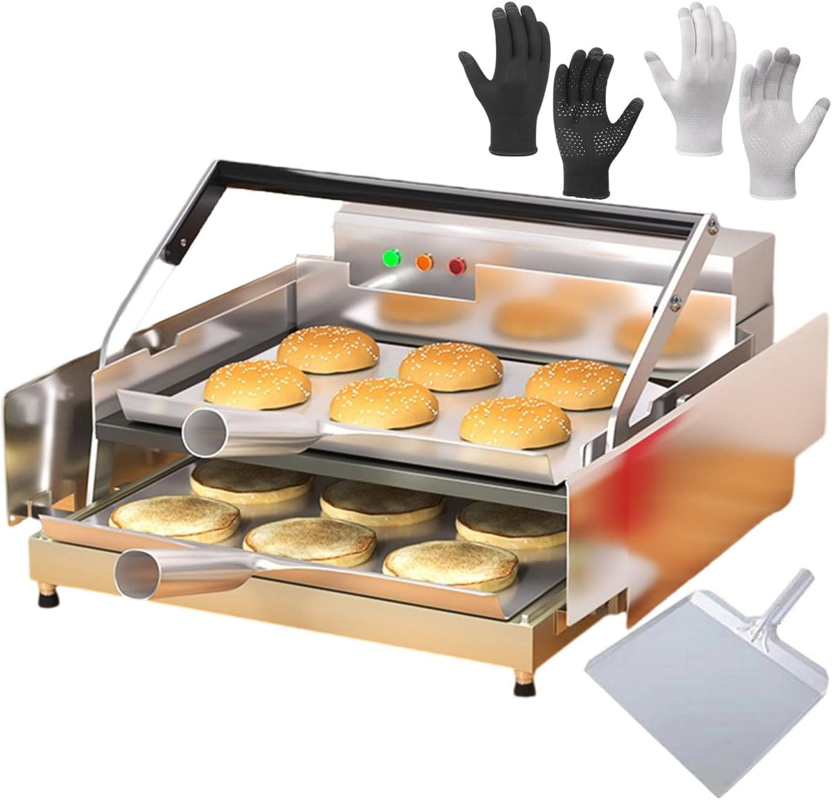 Grill forplubossmmp, 440 x 380 x 260 mm, 800 W, 12,5 kg – Czarny, Chleb, 50 do 300°C, chleb maszyny – zegar